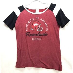 Womens Universith of Arkansas Razorbacks Football Jersey T-Shirt Sz Large